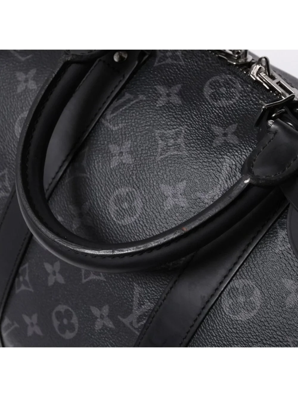 Louis Vuitton Keepall Bandouliere 45 Monogram Eclipse Canvas Black Leather
